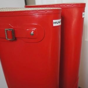 Hunter Tall Original Red Gloss Rain Boots US9M/10F